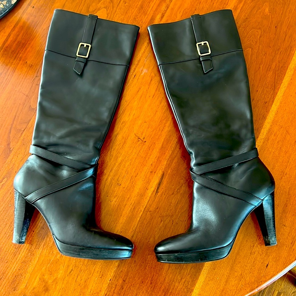 Black leather Cole Haan boots, size 7.5, worn 3 times but in amazing condition.